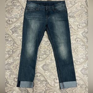 Buffalo David Bitton Deep Blue Denim Cuffed Jeans NWOT, size 29